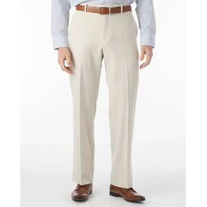 NEW BALLIN dunhill super 120s wool gabardine comfort eze trouser in off white
